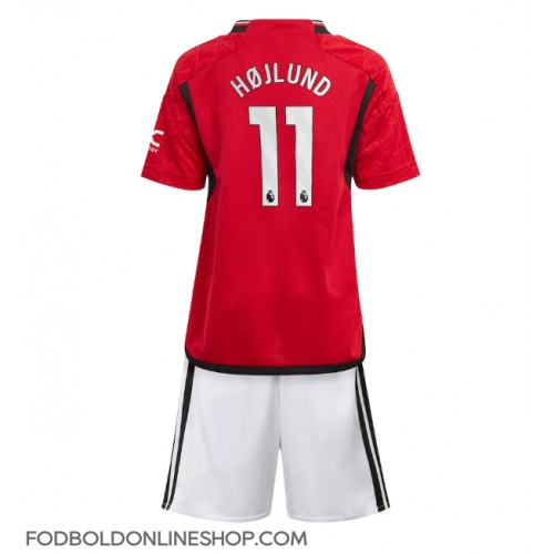 Manchester United Rasmus Hojlund #11 Hjemme Trøje Børn 2023-24 Kortærmet (+ Korte bukser)